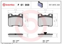 BREMBO P 61 059 - Juego de pastillas de freno