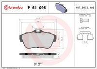 BREMBO P61095 - Juego de pastillas de freno - PRIME LINE