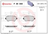 BREMBO P59050 - Juego de pastillas de freno - PRIME LINE