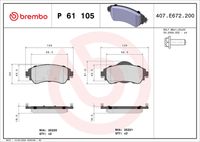 BREMBO P61105 - Juego de pastillas de freno - PRIME LINE