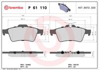 BREMBO P61110 - Juego de pastillas de freno - PRIME LINE