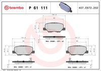 BREMBO P61111 - Juego de pastillas de freno - PRIME LINE