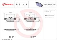 BREMBO P61112 - Juego de pastillas de freno - PRIME LINE