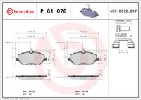 BREMBO P61078 - Juego de pastillas de freno - PRIME LINE