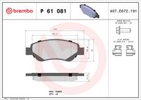 BREMBO P 61 081 - Juego de pastillas de freno