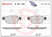 BREMBO P61115 - Juego de pastillas de freno - PRIME LINE