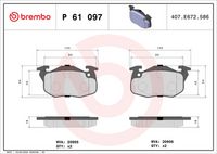 BREMBO P61097 - Juego de pastillas de freno - PRIME LINE