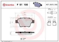 BREMBO P61100 - Juego de pastillas de freno - PRIME LINE