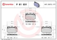 BREMBO P61031 - Juego de pastillas de freno - PRIME LINE