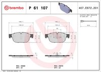 BREMBO P61107 - Juego de pastillas de freno - PRIME LINE