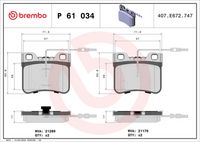 BREMBO P 61 034 - Juego de pastillas de freno