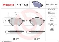 BREMBO P61122 - Juego de pastillas de freno - PRIME LINE