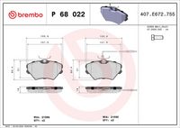 BREMBO P68022 - Juego de pastillas de freno - PRIME LINE