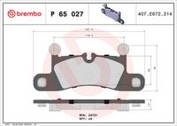 BREMBO P65027 - Lado de montaje: Eje delantero<br>Ancho [mm]: 210<br>Espesor [mm]: 17<br>Altura [mm]: 94<br>Contacto avisador de desgaste: preparado para indicador desgaste<br>Artículo complementario/Información complementaria: sin accesorios<br>Sistema de frenos: Brembo<br>Artículo complementario / información complementaria 2: Chapa antichirridos<br>Frenos: no para discos de freno cerámica/carbono<br>Número de WVA: 25007<br>