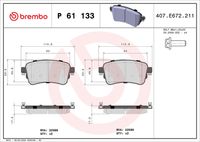 BREMBO P61133 - Juego de pastillas de freno - PRIME LINE