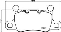 BREMBO P65038 - año construcción hasta: 05/2021<br>Lado de montaje: Eje trasero<br>Frenos: no para discos de freno cerámica/carbono<br>Número de PR: 2EG<br>Número de PR: 2EM<br>Número de PR: 1KD<br>Material: Low-Metallic<br>Espesor [mm]: 17,7<br>Ancho [mm]: 187,5<br>Altura [mm]: 87,1<br>