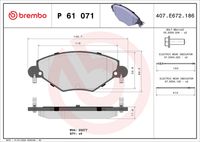 BREMBO P61071 - Juego de pastillas de freno - PRIME LINE