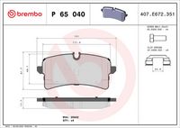 BREMBO P65040 - Juego de pastillas de freno - PRIME LINE