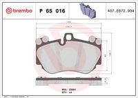 BREMBO P 65 016 - Juego de pastillas de freno