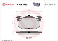 BREMBO P68020 - Juego de pastillas de freno - PRIME LINE