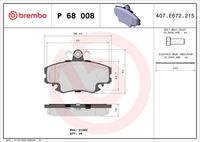 BREMBO P68008 - Juego de pastillas de freno - PRIME LINE