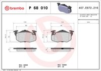 BREMBO P68010 - Juego de pastillas de freno - PRIME LINE