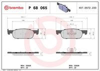 BREMBO P68065 - Lado de montaje: Eje delantero<br>año construcción hasta: 04/2015<br>Ancho [mm]: 140<br>Espesor [mm]: 18<br>Altura 1 [mm]: 40<br>Altura 2 [mm]: 42<br>Contacto avisador de desgaste: excl. contacto de avisador de desgaste<br>Artículo complementario/Información complementaria: sin accesorios<br>Sistema de frenos: Teves<br>Artículo complementario / información complementaria 2: con clip de émbolo<br>Número de WVA: 25702<br>Número de WVA: 25703<br>