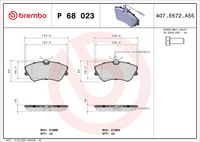 BREMBO P68023 - Juego de pastillas de freno - PRIME LINE