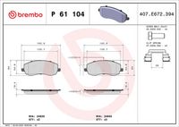 BREMBO P61104 - Juego de pastillas de freno - PRIME LINE