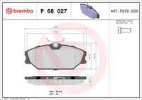 BREMBO P68027 - Juego de pastillas de freno - PRIME LINE