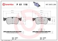 BREMBO P61116 - Juego de pastillas de freno - PRIME LINE