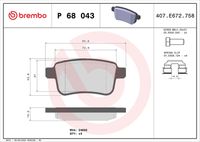 BREMBO P68043 - Juego de pastillas de freno - PRIME LINE