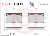 BREMBO P68012 - Juego de pastillas de freno - PRIME LINE