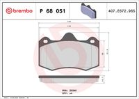 BREMBO P68051 - Juego de pastillas de freno - PRIME LINE