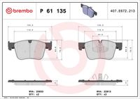 BREMBO P61135 - Juego de pastillas de freno - PRIME LINE