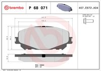 BREMBO P 68 071 - Juego de pastillas de freno