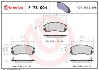 BREMBO P78004 - Juego de pastillas de freno - PRIME LINE