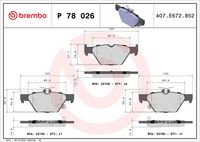 BREMBO P78026 - Lado de montaje: Eje trasero<br>Contacto avisador de desgaste: con avisador acústico de desgaste<br>Artículo complementario / información complementaria 2: Chapa antichirridos<br>Material: Low-Metallic<br>Homologación: ECE-R90<br>Número de WVA: 22158<br>Espesor [mm]: 14,5<br>Ancho [mm]: 123<br>Altura 1 [mm]: 47,6<br>Altura 2 [mm]: 52,3<br>