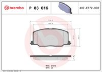 BREMBO P83016 - Juego de pastillas de freno - PRIME LINE