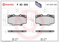 BREMBO P83025 - Juego de pastillas de freno - PRIME LINE