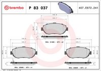 BREMBO P83037 - Juego de pastillas de freno - PRIME LINE