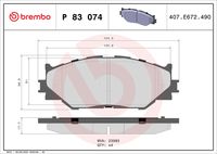 BREMBO P83074 - Juego de pastillas de freno - PRIME LINE