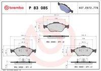 BREMBO P83085 - Juego de pastillas de freno - PRIME LINE