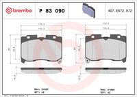 BREMBO P 83 090 - Juego de pastillas de freno