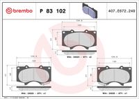 BREMBO P83102 - Juego de pastillas de freno - PRIME LINE