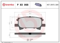 BREMBO P83068 - Juego de pastillas de freno - PRIME LINE