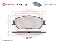 BREMBO P83105 - Juego de pastillas de freno - PRIME LINE