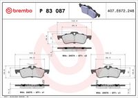 BREMBO P83087 - Juego de pastillas de freno - PRIME LINE