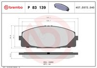 BREMBO P83139 - Juego de pastillas de freno - PRIME LINE