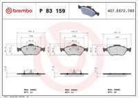 BREMBO P83159 - Juego de pastillas de freno - PRIME LINE